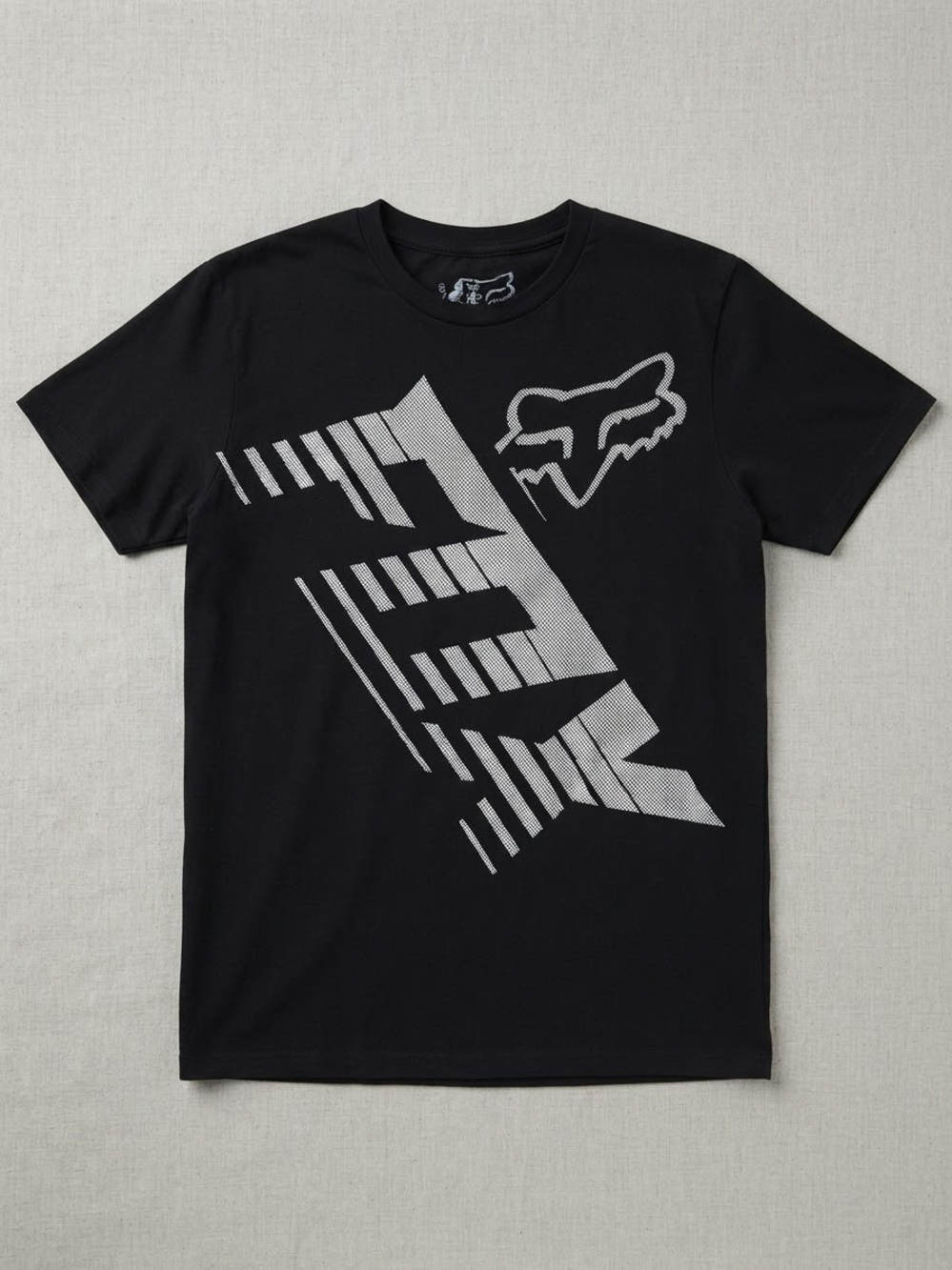 streetwear, motocross, y2k Fox Racing Black Graphic Tee Geometric Logo Size s